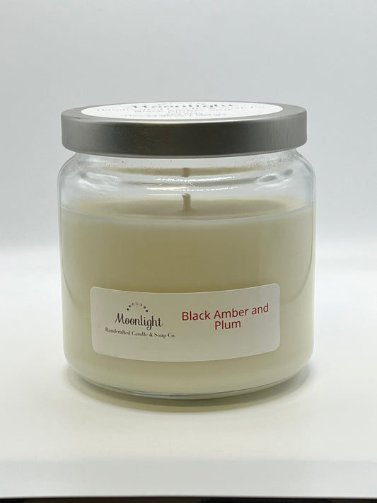 Black Amber and Plum - Soy Wax Candle