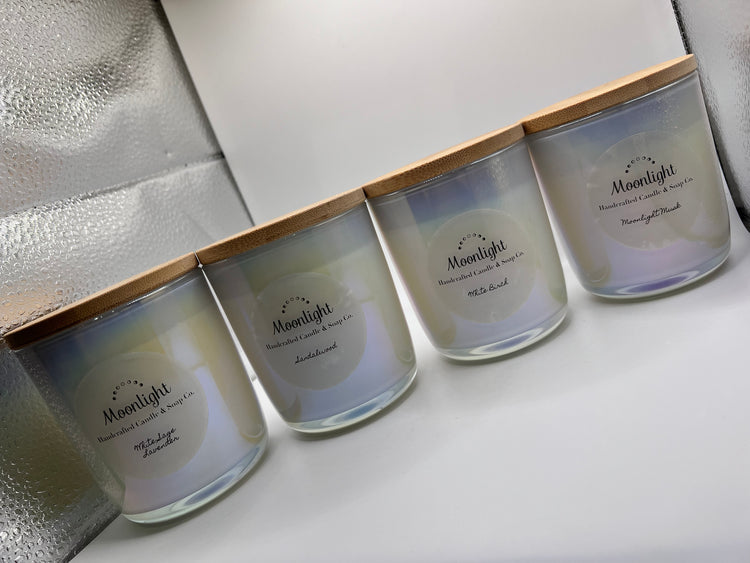 Iridescent Glass Jar Candles