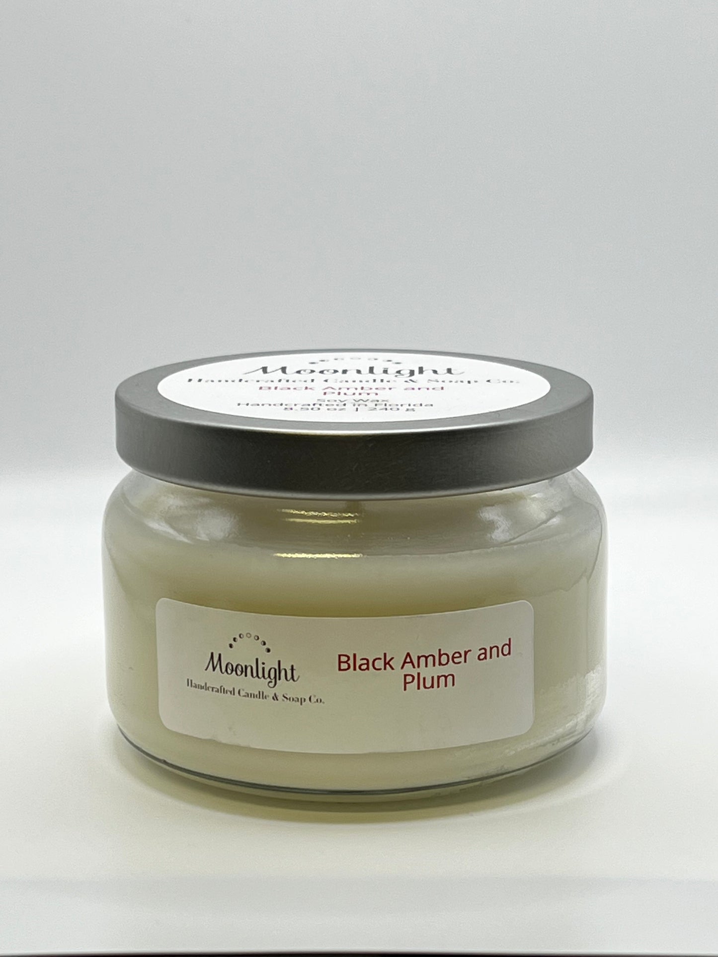 Black Amber and Plum - Soy Wax Candle
