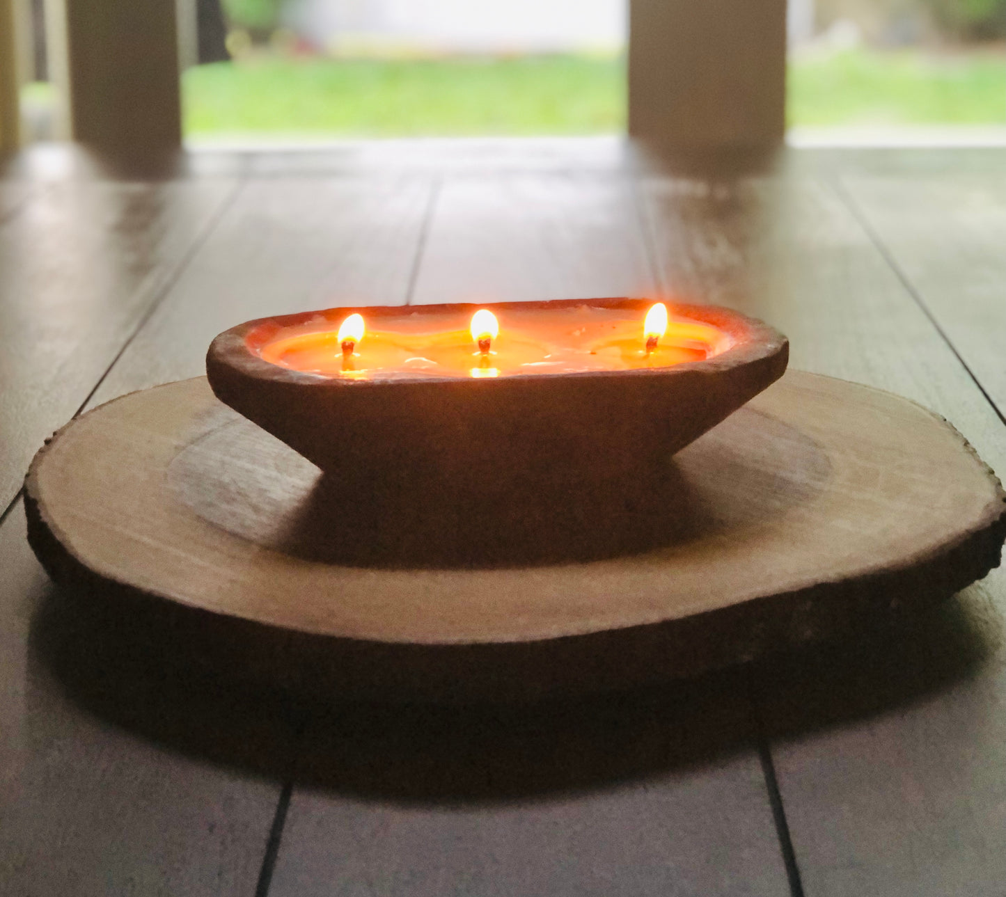Wood Bowl - Three Wick - Soy Wax Candle